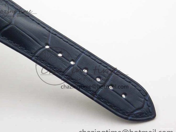 0128 QuickDry De Ville Chronograph RG OMF 1:1 Best Edition Blue Dial On Blue Leather Strap A 8107